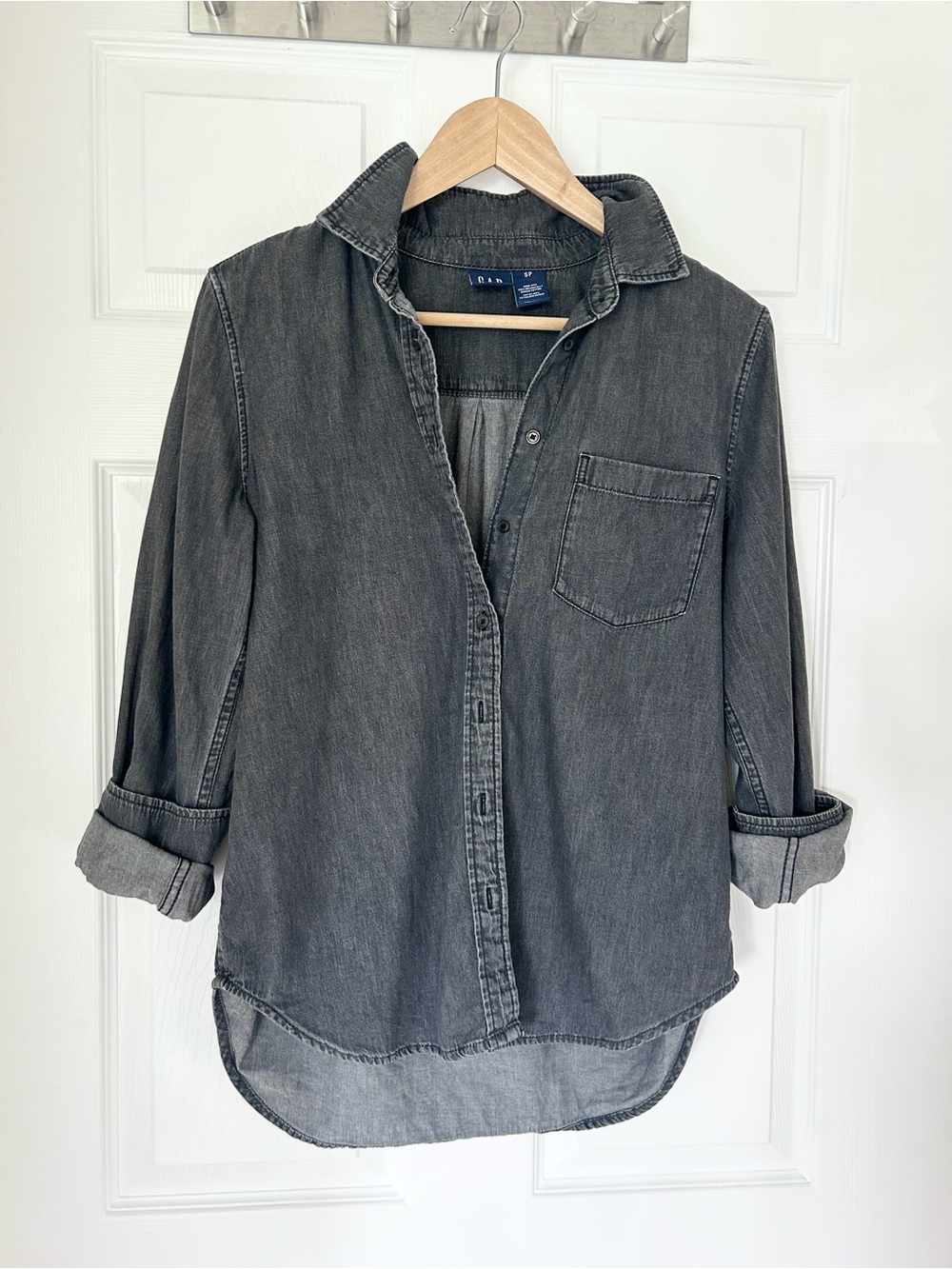 GAP Organic Cotton - Washed Black Button-Down Denim Shirt